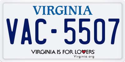 VA license plate VAC5507