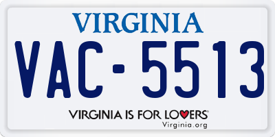 VA license plate VAC5513