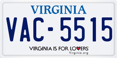 VA license plate VAC5515