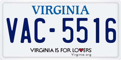 VA license plate VAC5516