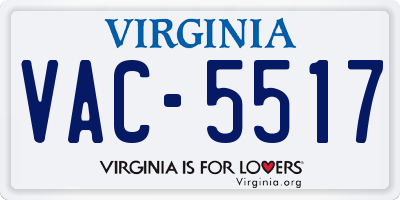 VA license plate VAC5517