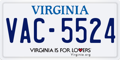 VA license plate VAC5524