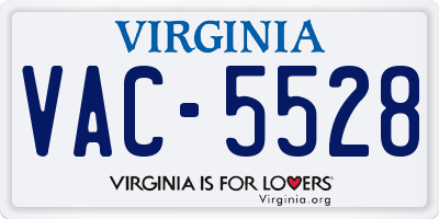 VA license plate VAC5528