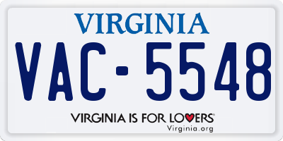 VA license plate VAC5548