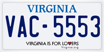 VA license plate VAC5553