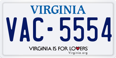 VA license plate VAC5554