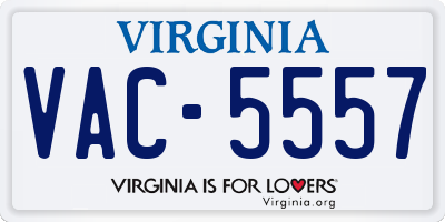 VA license plate VAC5557