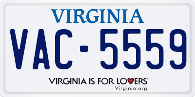 VA license plate VAC5559