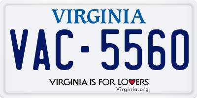 VA license plate VAC5560
