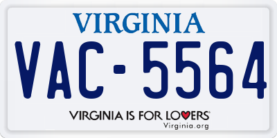 VA license plate VAC5564