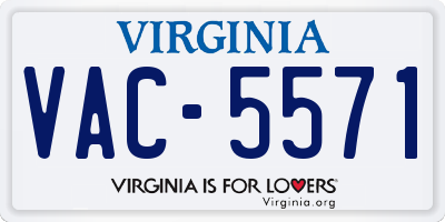VA license plate VAC5571