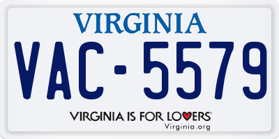 VA license plate VAC5579
