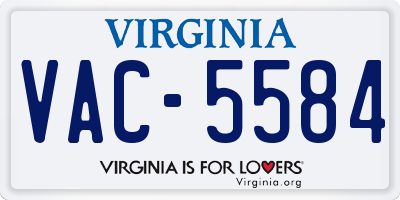 VA license plate VAC5584