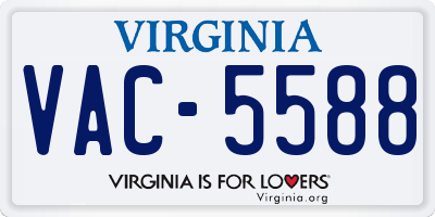 VA license plate VAC5588
