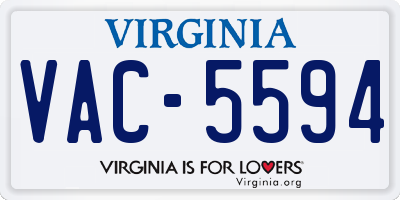 VA license plate VAC5594