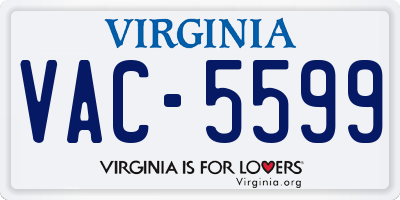 VA license plate VAC5599