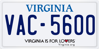 VA license plate VAC5600