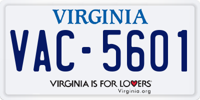 VA license plate VAC5601