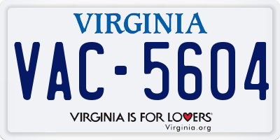 VA license plate VAC5604