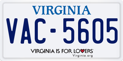 VA license plate VAC5605