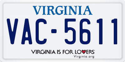 VA license plate VAC5611