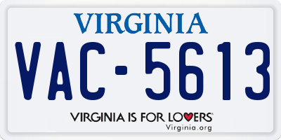 VA license plate VAC5613