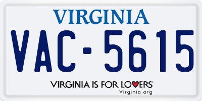 VA license plate VAC5615