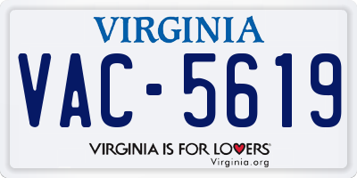 VA license plate VAC5619