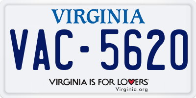 VA license plate VAC5620