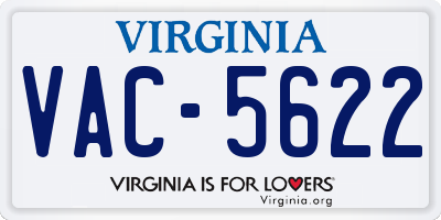 VA license plate VAC5622