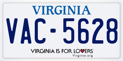 VA license plate VAC5628