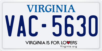 VA license plate VAC5630