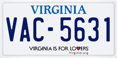 VA license plate VAC5631