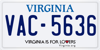 VA license plate VAC5636