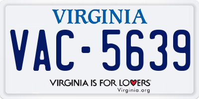 VA license plate VAC5639