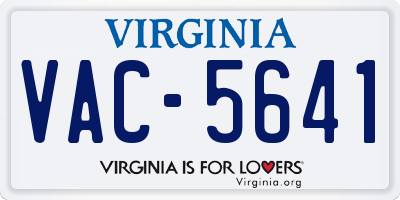 VA license plate VAC5641