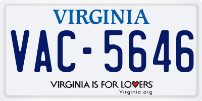 VA license plate VAC5646