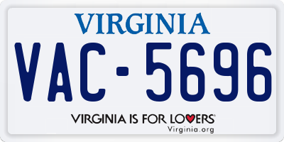 VA license plate VAC5696