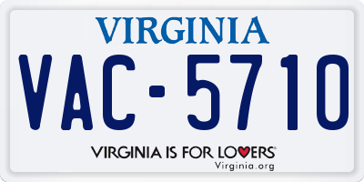 VA license plate VAC5710