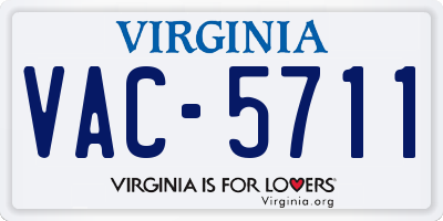 VA license plate VAC5711