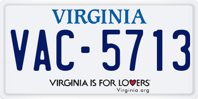 VA license plate VAC5713
