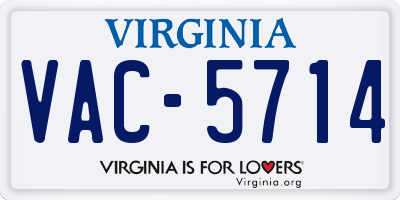 VA license plate VAC5714
