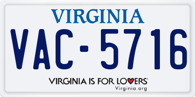 VA license plate VAC5716