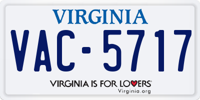 VA license plate VAC5717