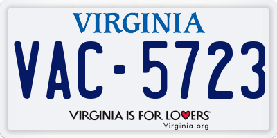 VA license plate VAC5723