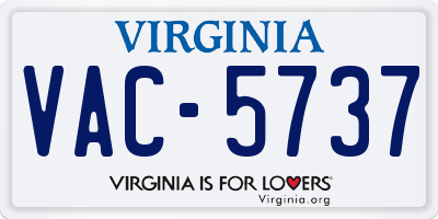 VA license plate VAC5737