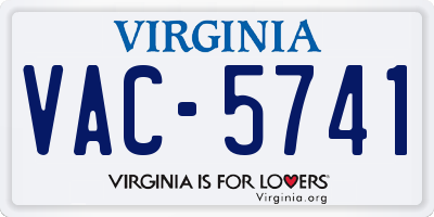 VA license plate VAC5741