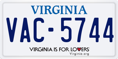 VA license plate VAC5744