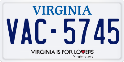 VA license plate VAC5745