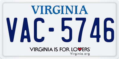VA license plate VAC5746